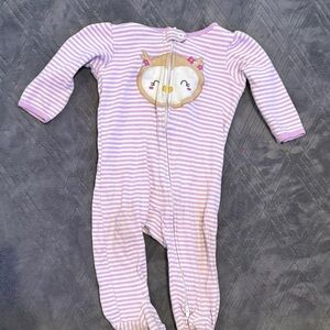 Carter's Pink Striped Owl Footie